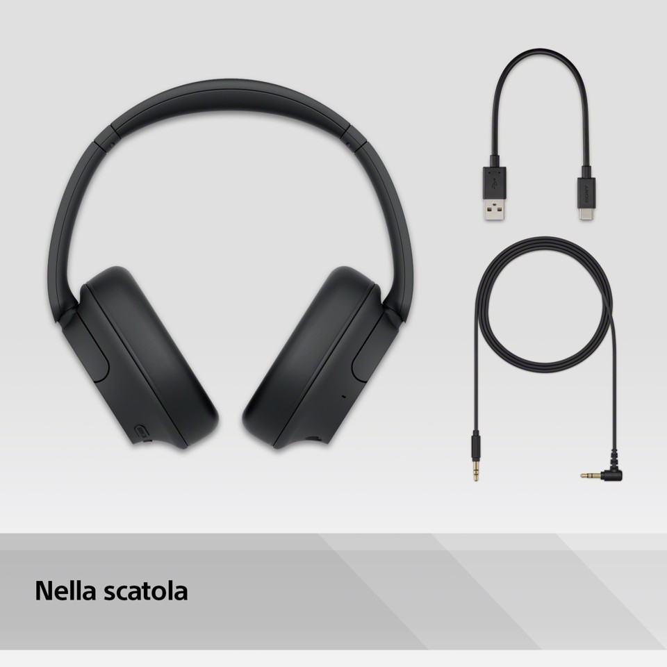 Sony WH-CH720N Cuffie Bluetooth wireless con cancellazione del rumore - Durata della batteria fino a 35 ore e ricarica rapida - Nero