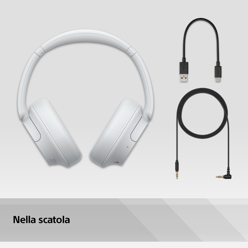 Sony WH-CH720N Cuffie Bluetooth wireless con cancellazione del rumore - Durata della batteria fino a 35 ore e ricarica rapida - Bianco