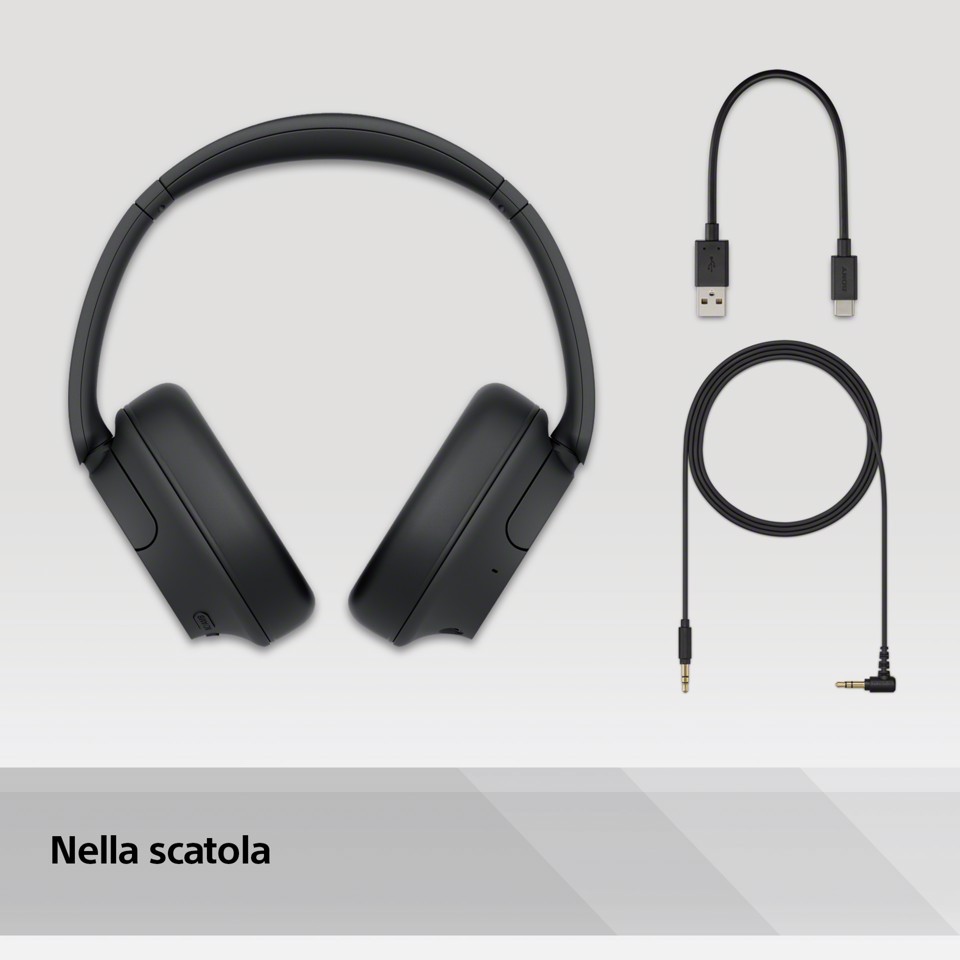 Sony WH-CH720N Cuffie Bluetooth wireless con cancellazione del rumore - Durata della batteria fino a 35 ore e ricarica rapida - Nero