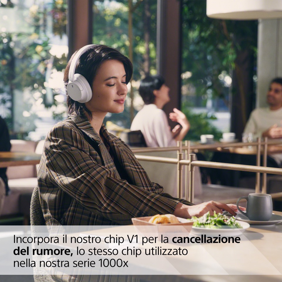 Sony WH-CH720N Cuffie Bluetooth wireless con cancellazione del rumore - Durata della batteria fino a 35 ore e ricarica rapida - Bianco
