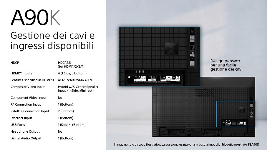 Sony XR-42A90K – 42" - BRAVIA XR™ - OLED – 4K Ultra HD – High Dynamic Range (HDR) – Smart TV (Google TV) - Modello 2022