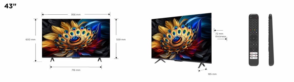 TCL C65 Serie C6 Smart TV QLED 4K 50" 50C655, Dolby Vision, Dolby Atmos, Google TV