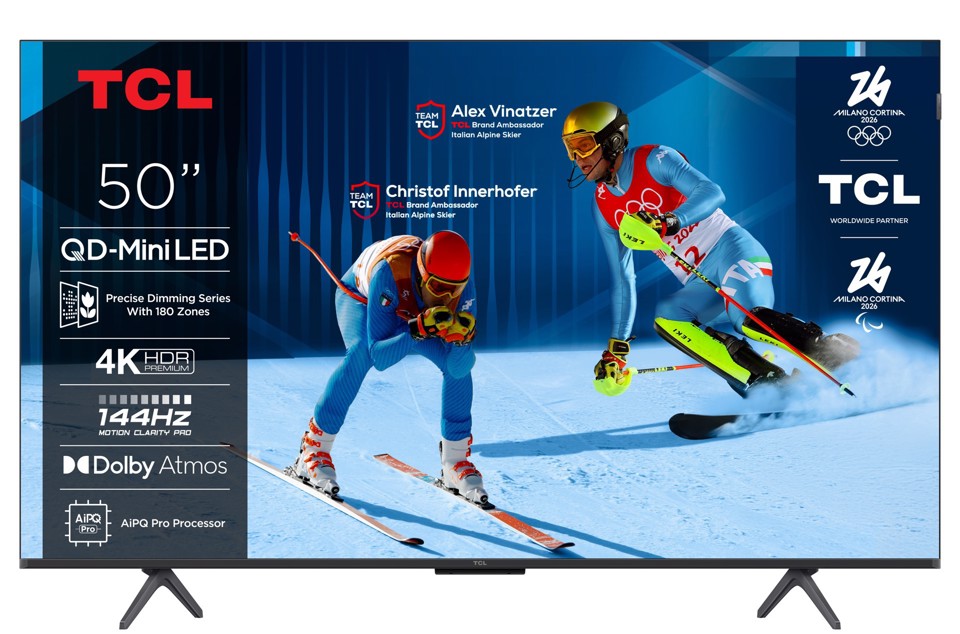 TCL C69 Serie C69K Smart TV QD-MiniLED 4K 50" 50C69K, 144Hz, audio Onkyo 2.1, Dolby Vision IQ & Atmos, Google TV