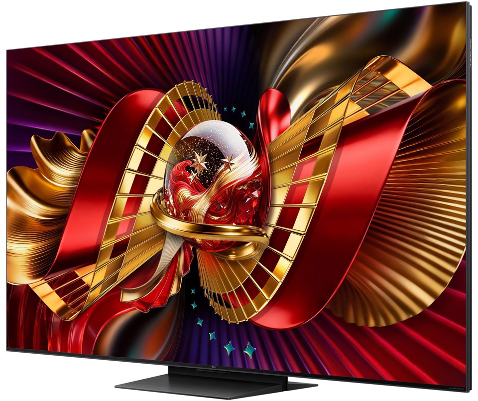 TCL C8L TV 55C8L SQD Mini LED da 55", 4K HDR, 3000 nit, 1.008 zone di dimming, Google TV, 144Hz, Dolby Vision & Atmos, Audio Bang & Olufsen