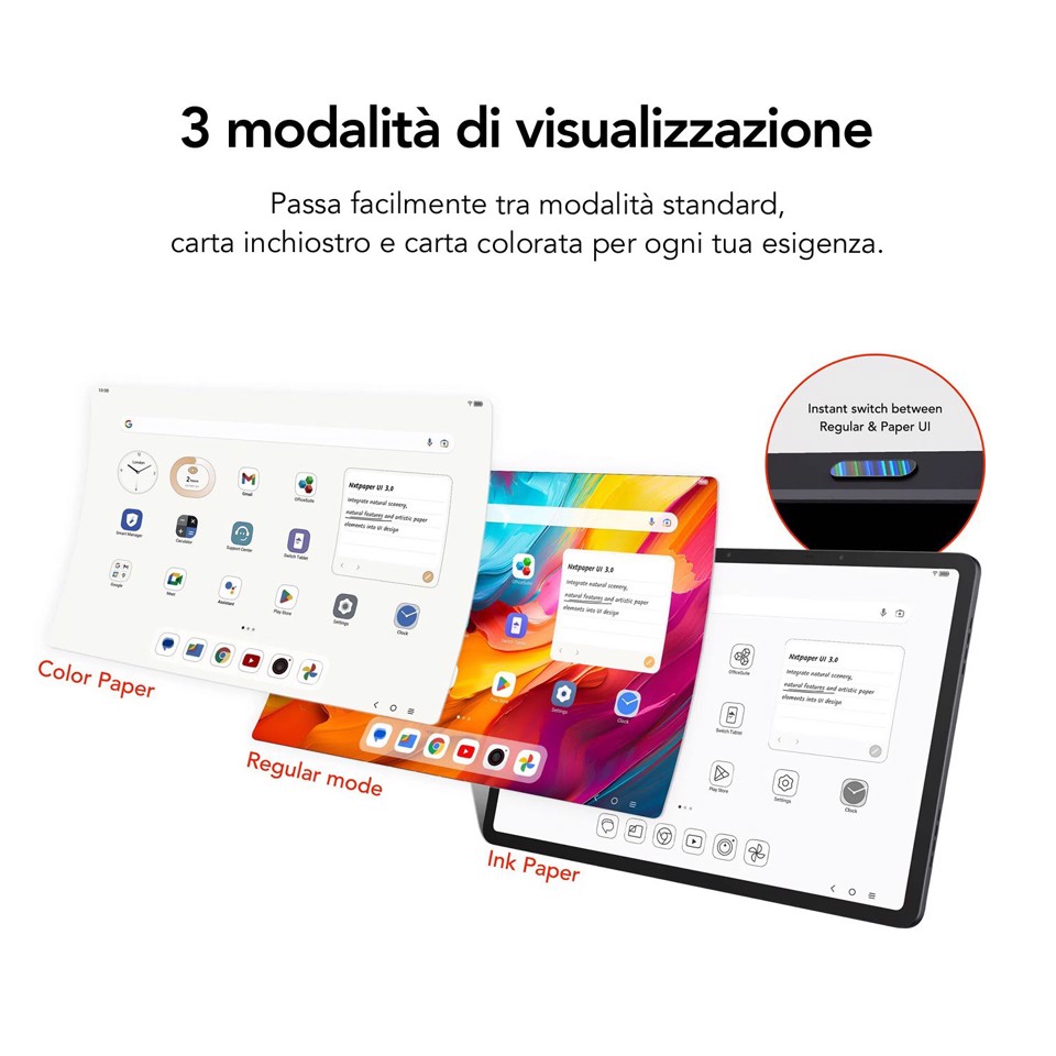 TCL NXTPAPER 14 Mediatek 256 GB 36,3 cm (14.3") 8 GB Wi-Fi 5 (802.11ac) Android 14 Grigio