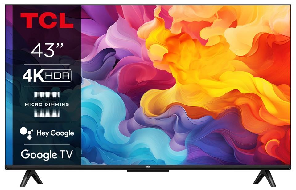 TCL P655 Serie P65 Smart TV Ultra HD 4K 43" 43P655, Dolby Audio, Controlli vocali, Google TV