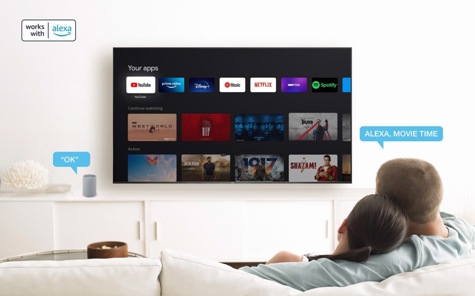 TCL P655 Serie P65 Smart TV Ultra HD 4K 43" 43P655, Dolby Audio, Controlli vocali, Google TV