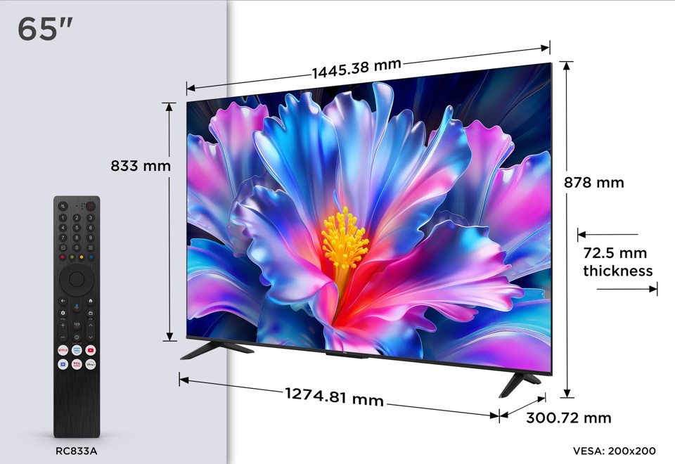 TCL P6L 65P6L TV 165,1 cm (65") 4K Ultra HD Smart TV Wi-Fi Nero 280 cd/m²