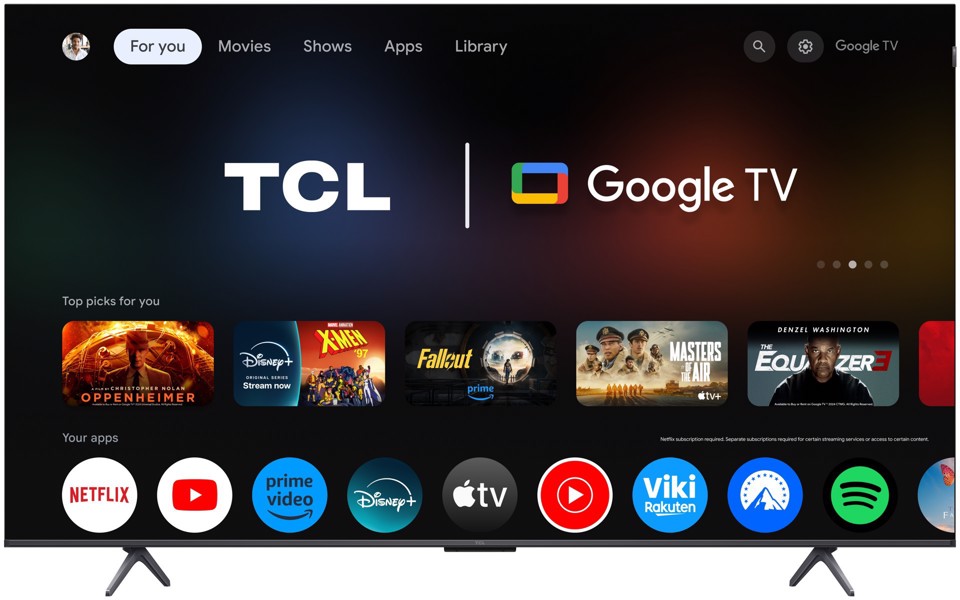 TCL P8L TV 65P8L – QD-Mini LED 65", 4K HDR, Google TV, 144Hz VRR, Audio Onkyo 2.1