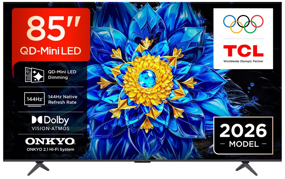 TCL P8L TV 85P8L – QD-Mini LED 85", 4K HDR, Google TV, 144Hz VRR, Audio Onkyo 2.1