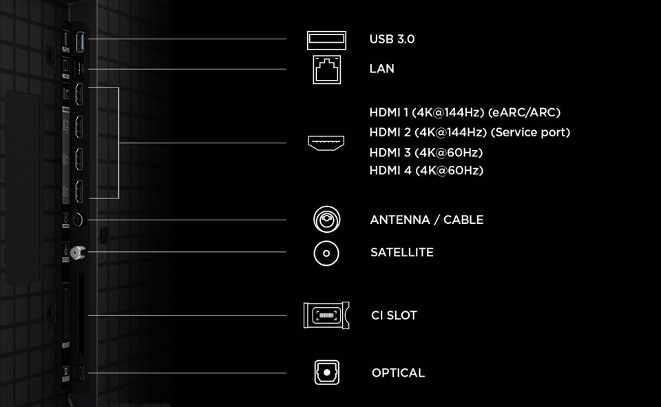 TCL P8L TV 98P8L – QD-Mini LED 98", 4K HDR, Google TV, 144Hz VRR, Audio Onkyo 2.1