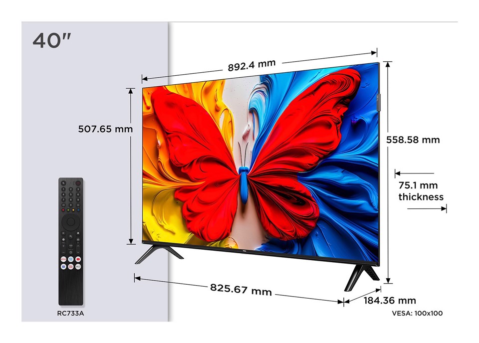 TCL S59K Serie Smart TV QLED FHD 40" 40S59K, Dolby Audio, HDR10, Android TV