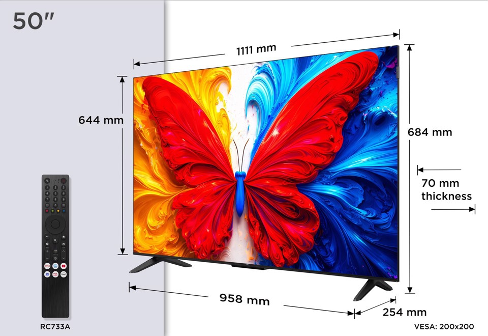 TCL S5L TV 50S5L - Full HD 50” , QLED, HDR, Direct LED, Android TV, Dolby Audio