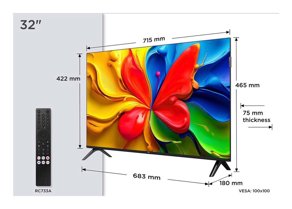 TCL Serie S49K Smart TV HD QLED 32" 32S49K, Dolby Audio, HDR10, Android TV