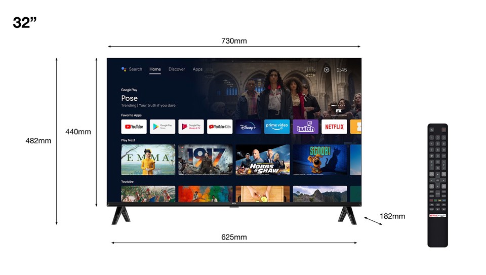TCL Serie S54 32S5400AF TV 81,3 cm (32") Full HD Smart TV Wi-Fi Nero