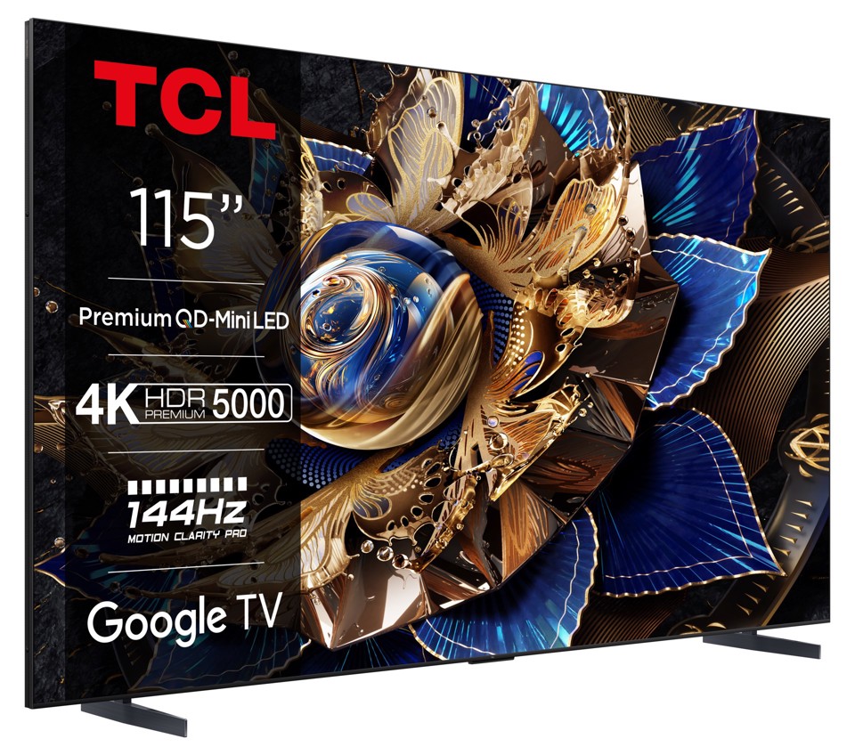 TCL X95 Serie Smart TV Mini LED 4K 115" 115X955, 144Hz, audio Onkyo 6.2.2, Google TV