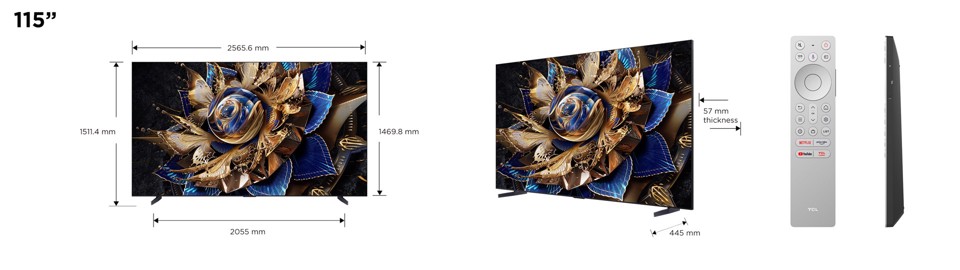 TCL X95 Serie Smart TV Mini LED 4K 115" 115X955, 144Hz, audio Onkyo 6.2.2, Google TV