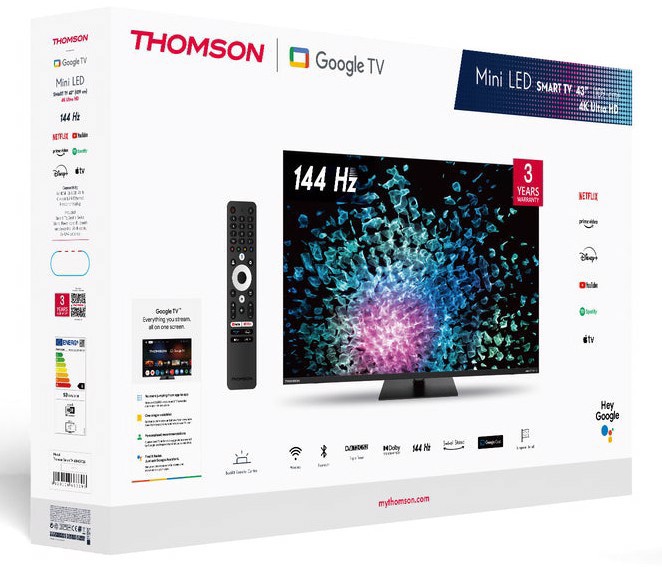 Thomson 43MG7C15 TV 109,2 cm (43") 4K Ultra HD Smart TV Wi-Fi Nero 320 cd/m²