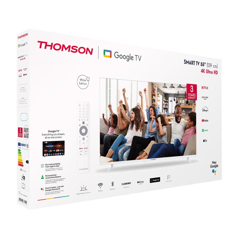Thomson 55UG4S14W TV 139,7 cm (55") 4K Ultra HD Smart TV Wi-Fi Bianco