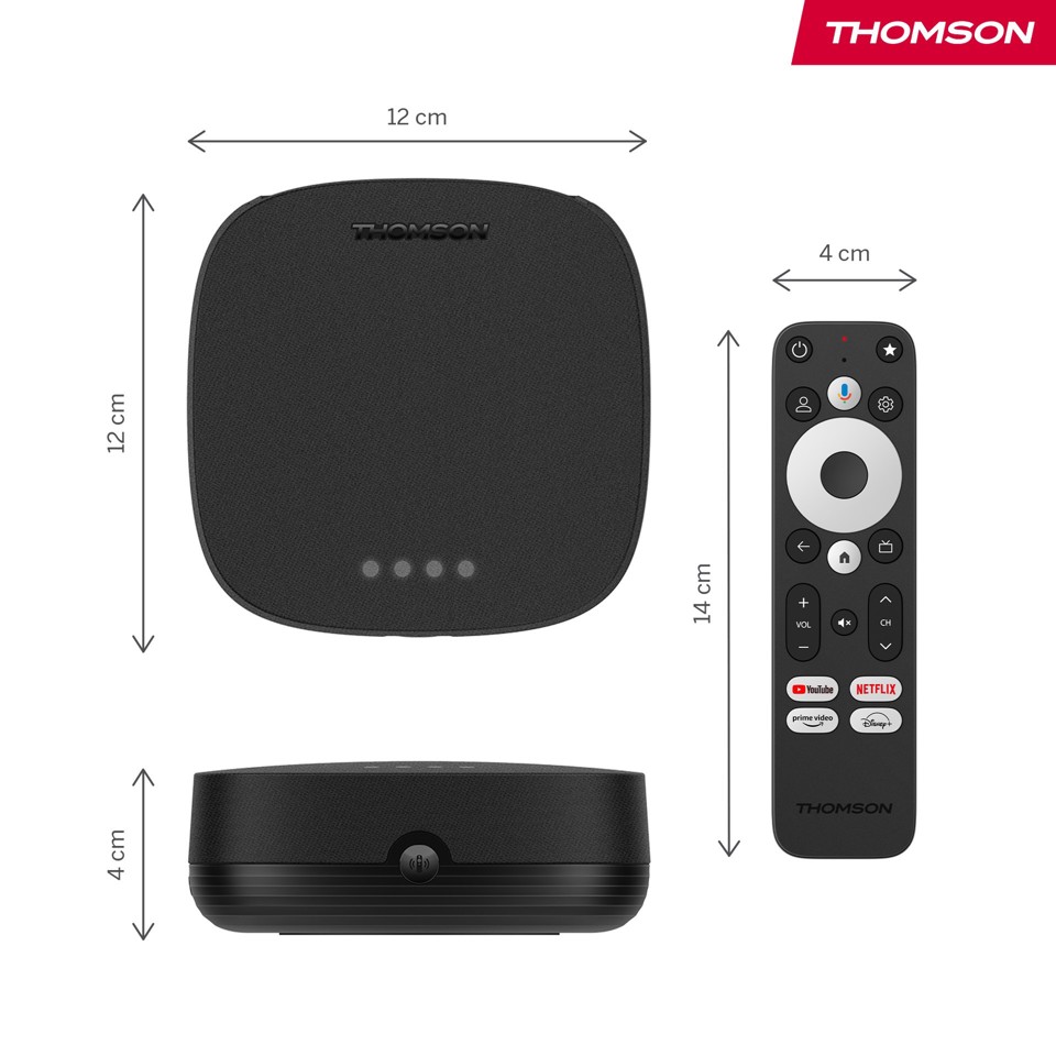 Thomson BOX PLUS 270G Smart TV box Grigio 4K Ultra HD 32 GB Wi-Fi Collegamento ethernet LAN
