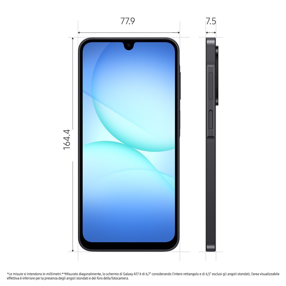 TIM Samsung Galaxy A17 17 cm (6.7") Dual SIM ibrida 4G USB tipo-C 4 GB 128 GB 5000 mAh Nero