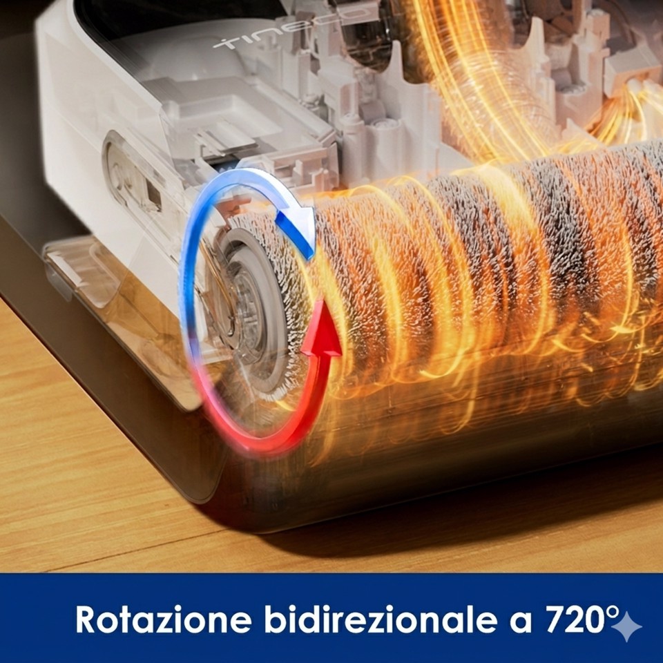 Tineco FLOOR ONE i6 MAX PRO Lavapavimenti, Design reclinabile a 180°, aspirazione 22000 Pa, zero grovigli, 45 minuti di autonomia, auto-pulizia FlashDry a 85°C