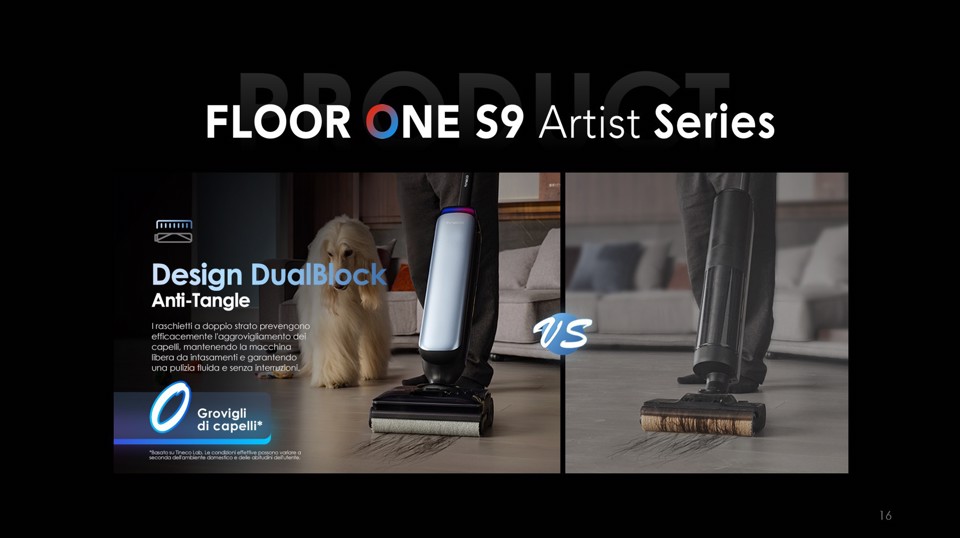Tineco Floor One S9 Artist Premium Lavapavimenti, Aspirazione di 22 kPa, 360° SmoothDrive, Anti-Tangle, Auto-Pulizia Flashdry a 85°C, 50 Minuti di Autonomia, 180° Lay-Flat