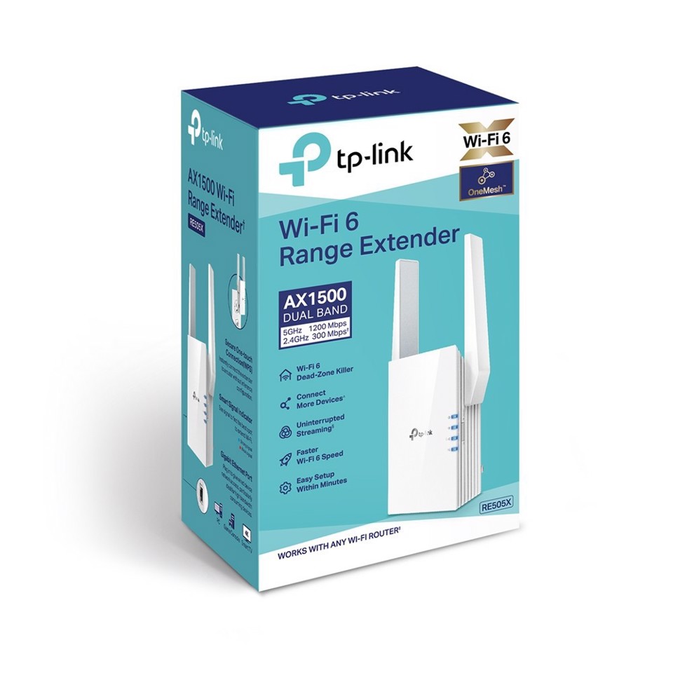TP-Link RE505X Range Extender OneMesh Wi-Fi 6 AX1500