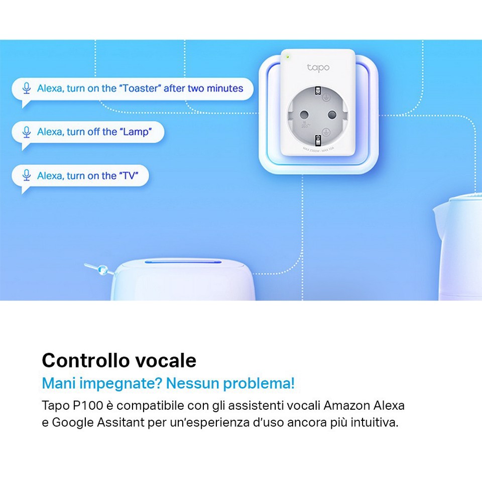 TP-Link Tapo P100 presa intelligente 2300 W Bianco