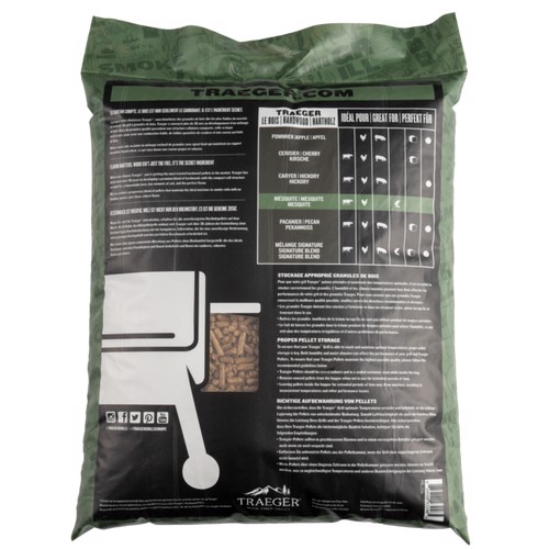 Traeger Pellets da legno Mesquite naturale al 100% per barbecue a pellet - 9 kg
