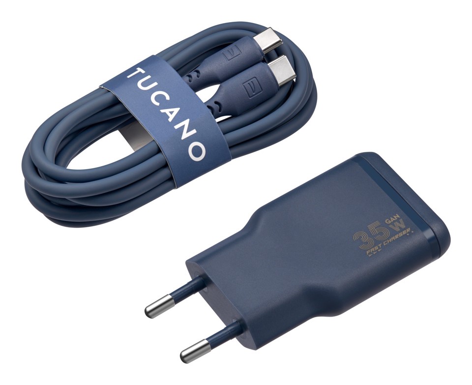 Tucano 9274627 Caricabatterie per dispositivi mobili Smartphone, Computer portatile Blu AC Ricarica rapida Interno