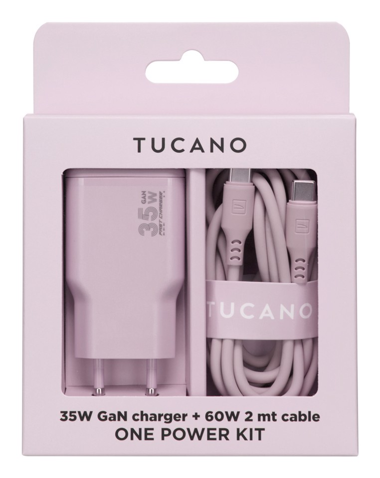 Tucano 9274628 Caricabatterie per dispositivi mobili Smartphone, Computer portatile Rosa AC Ricarica rapida Interno