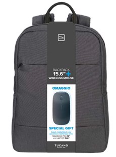 Tucano Backpack + Mouse borsa per notebook 39,6 cm (15.6") Zaino Grigio