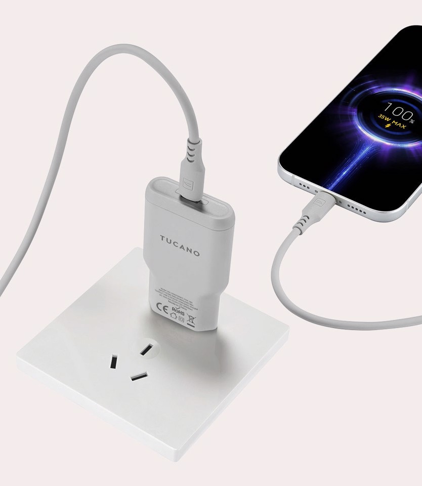 Tucano MA-ONEPOWKIT-G Caricabatterie per dispositivi mobili Universale Grigio AC Ricarica rapida Interno