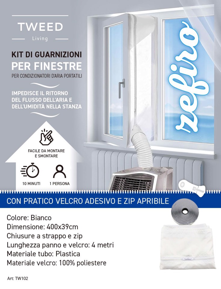 TWEED Kit Di Guarnizioni Finestre Per Condizionatori D'Aria Portatili
