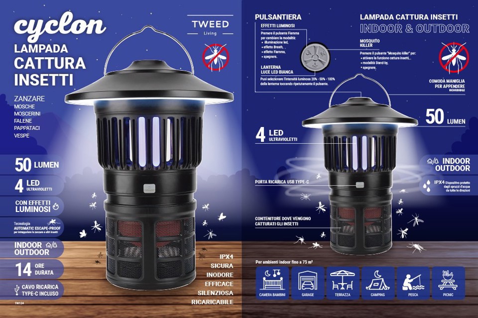 TWEED Lampada Cattura Insetti