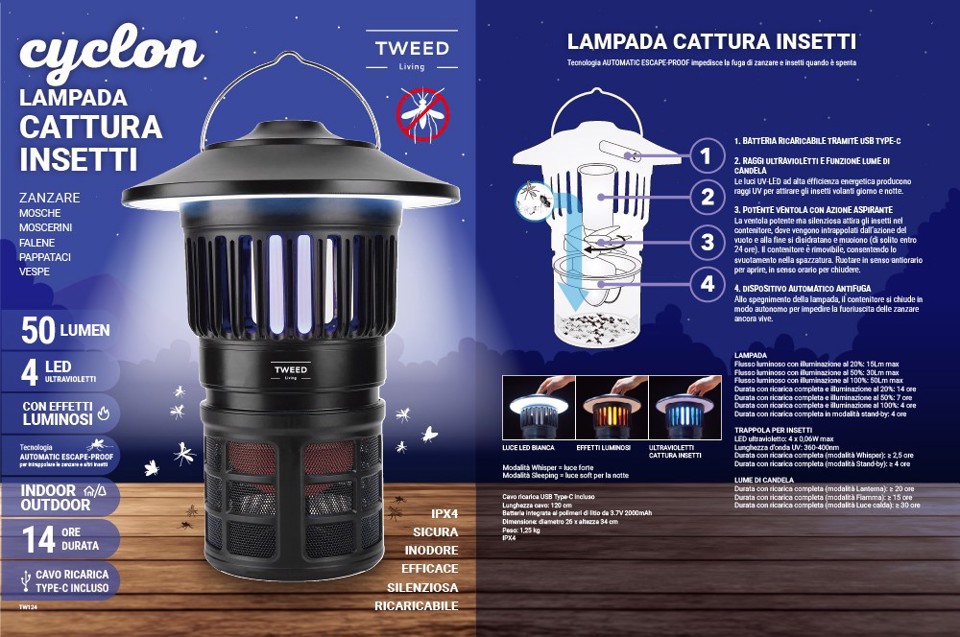 TWEED Lampada Cattura Insetti