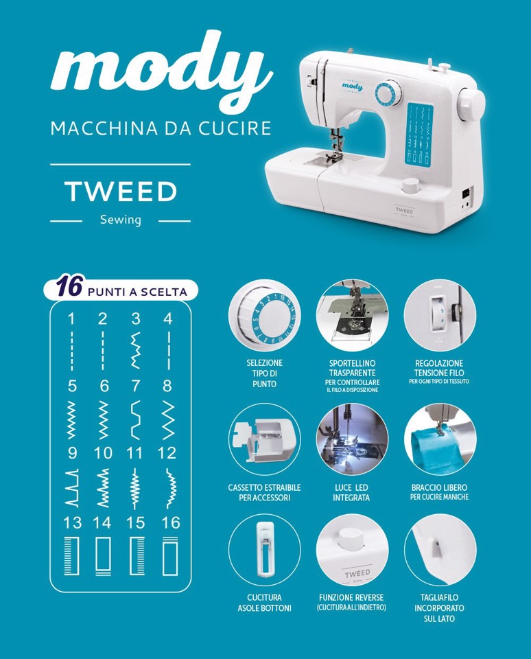TWEED Mody Macchina da cucire automatica Elettrico