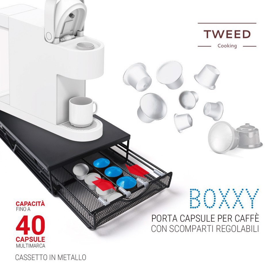 TWEED TW143 contenitore per capsule di caffè 40 capsule Metallo Nero