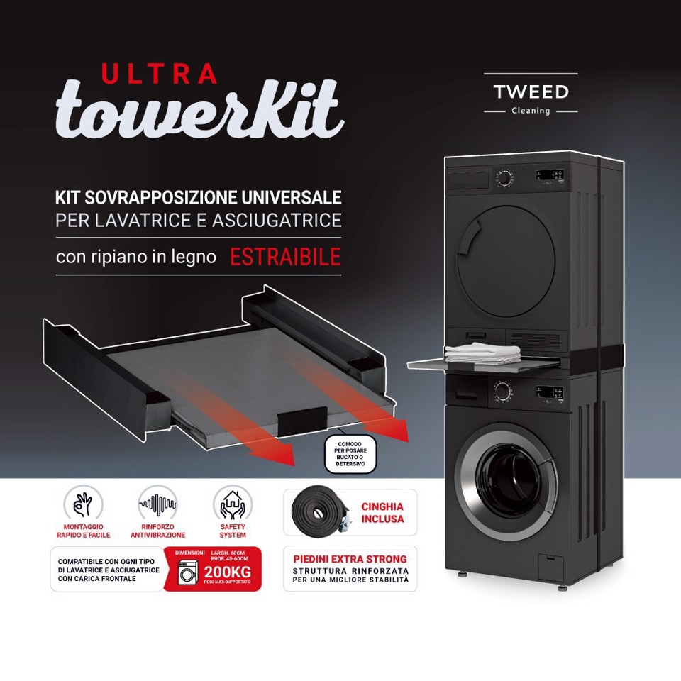 TWEED TW145 accessorio e componente per lavatrice Kit di sovrapposizione 1 pz