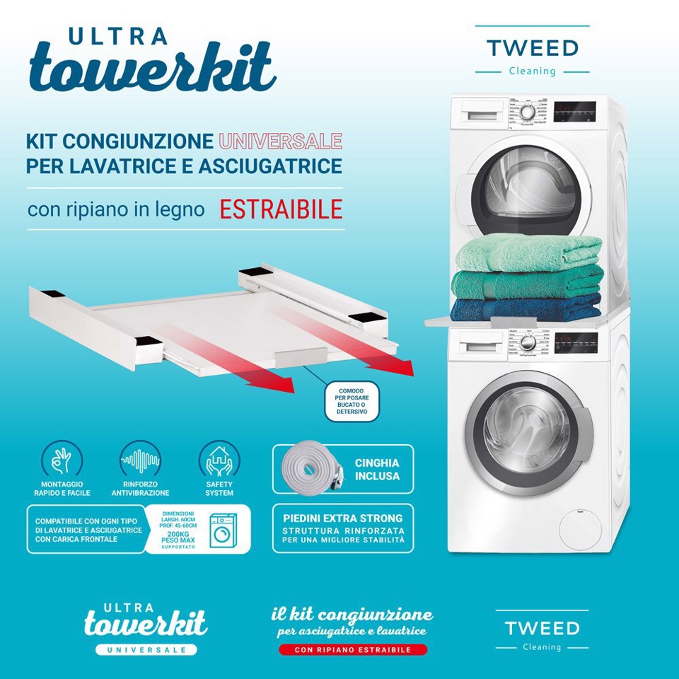 TWEED ULTRA TOWERKIT Kit congiunzione per asciugatrice e lavatrice