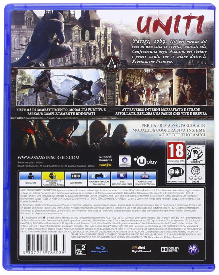 Ubisoft Assassins Creed: Unity Special Edition, PS4 Base+DLC ITA PlayStation 4
