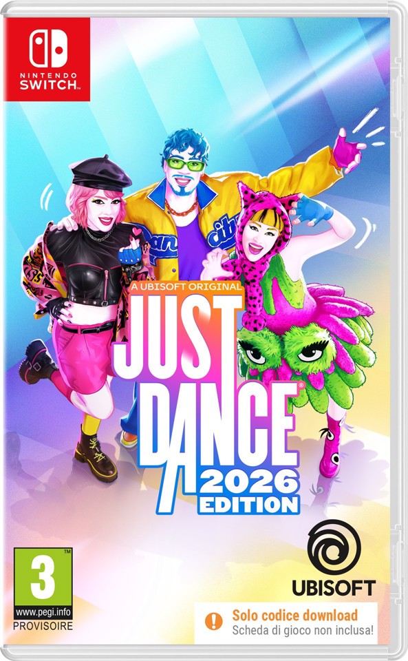 Ubisoft Just Dance 2026 Standard Cinese semplificato, Cinese tradizionale, Tedesca, DUT, Inglese, ESP, Francese, ITA, Giapponese, Coreano, Portoghese, Russo Nintendo Switch