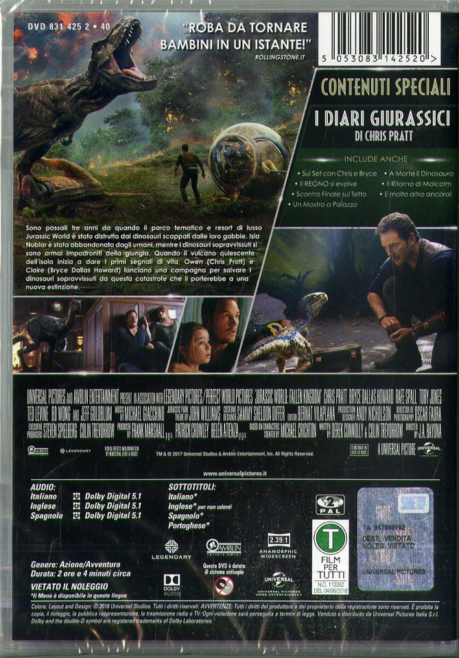 Universal Pictures Jurassic World: Il Regno Distrutto DVD 2D Inglese