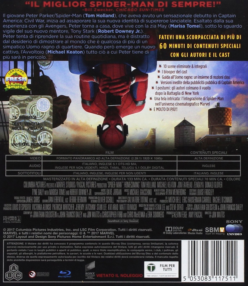 Universal Pictures Spider-Man: Homecoming (BD)