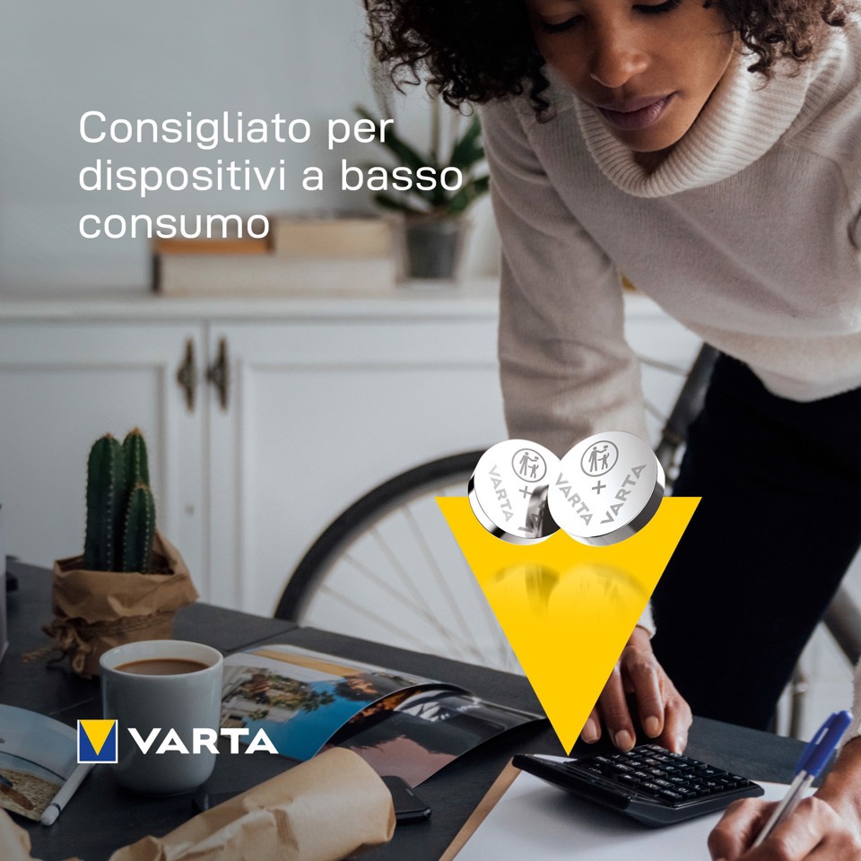 Varta ALKALINE V13GA, LR44 (Batteria Speciale , 1.5V) Blister da 2