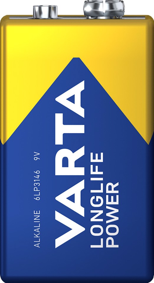 Varta Longlife Power, Batteria Alcalina, 9V, E-Block, 6LP3146