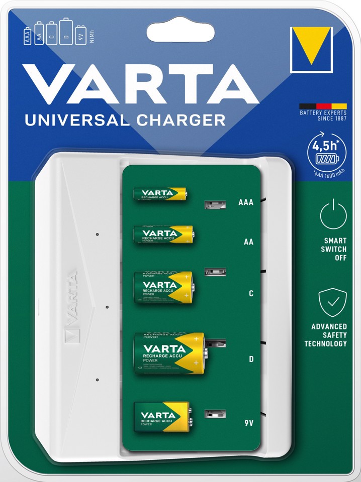 Varta Universal Charger carica batterie Batteria per uso domestico AC