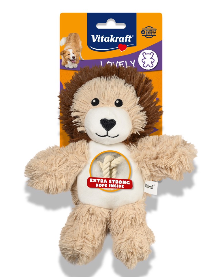 Vitakraft 41239 Leone in peluche con corda interna gioco per cani