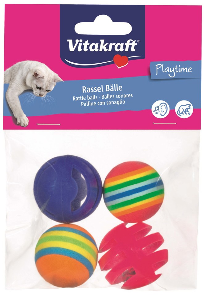 Vitakraft Gioco per gatti Palle con Sonaglio 4pz